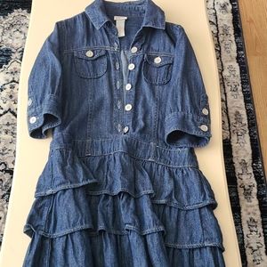 Justice Blue Jean Dress 3/4 sleeve size 7